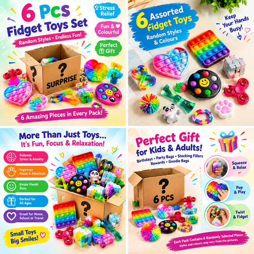 6pcs fidget toys set random - 6pcs,