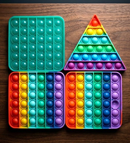 Rainbow silicone pop fidget - rainbow, it