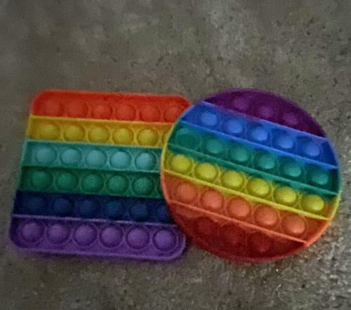 Rainbow silicone pop fidget - rainbow,