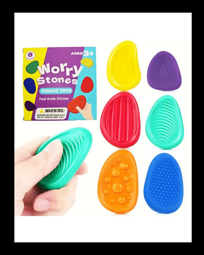 6pcs sensory stone fidget toys - stone,